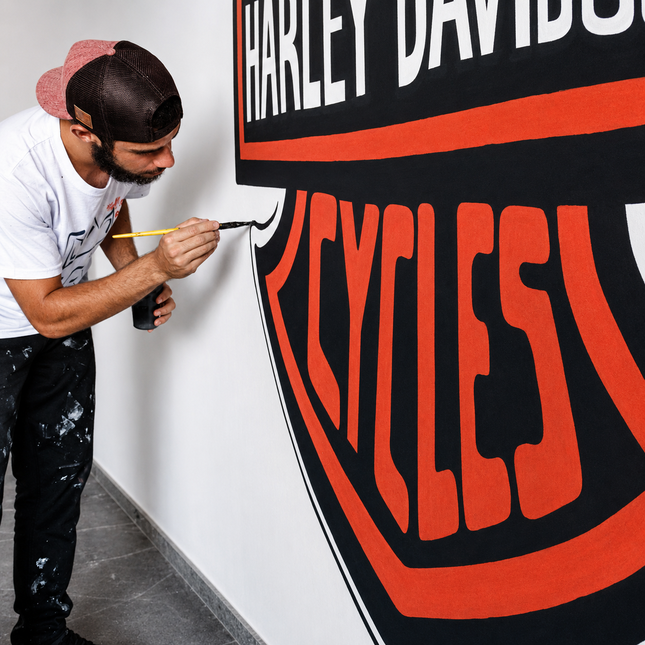 Pintura decorativa del logotipo de Harley-Davidson