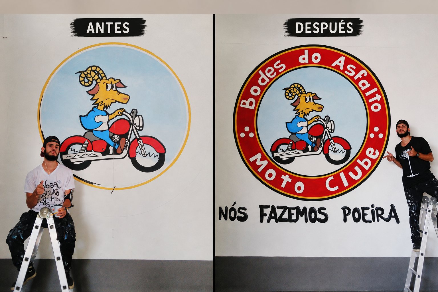 Logotipo decorativo del motoclub Bodes do Asfalto