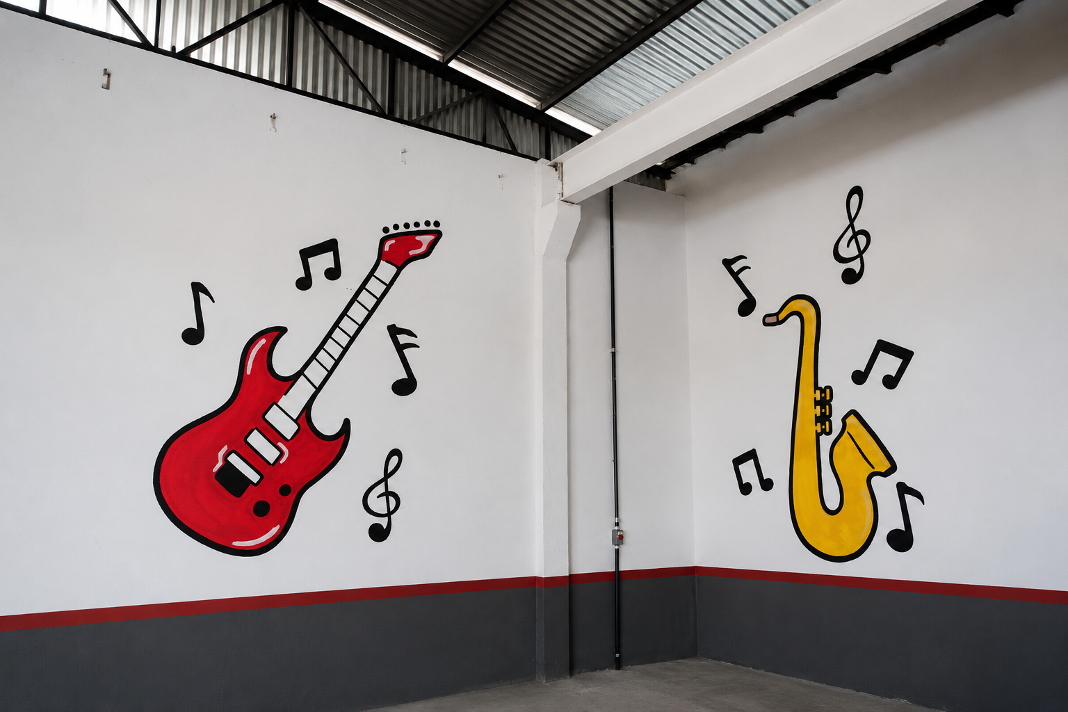 Instrumentos musicales pintados