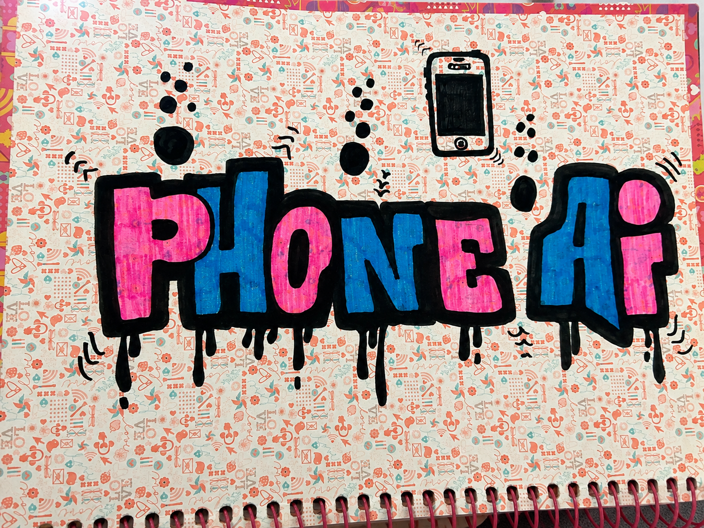 Letras pintadas a mano en una habitación