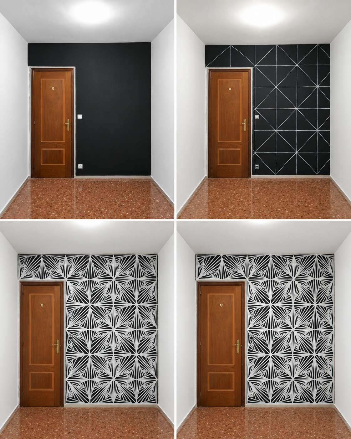 Pintura geométrica en habitación
